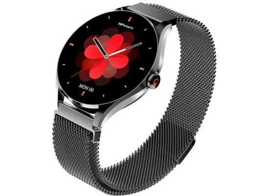 HiFuture Aura 2 Woman Bluetooth 5.3 Smart Watch, 1.32" Amoled display, IP68 Waterproof, 270mAh battery, provides up to 7 days, over 100 sports modes, Heart rate & Sleep Monitoring - Black